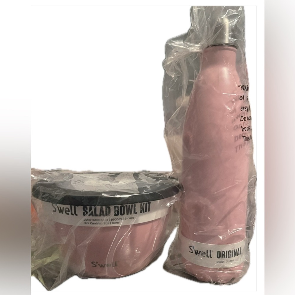 Combination of s’well salad bowel kit and s’well original bottle 25 oz peony